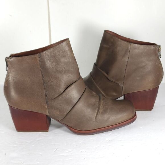 Kork Ease Women's Kissel US8M Brown Leather Back Zip Square Toe Ankle Boots - Picture 10 of 15